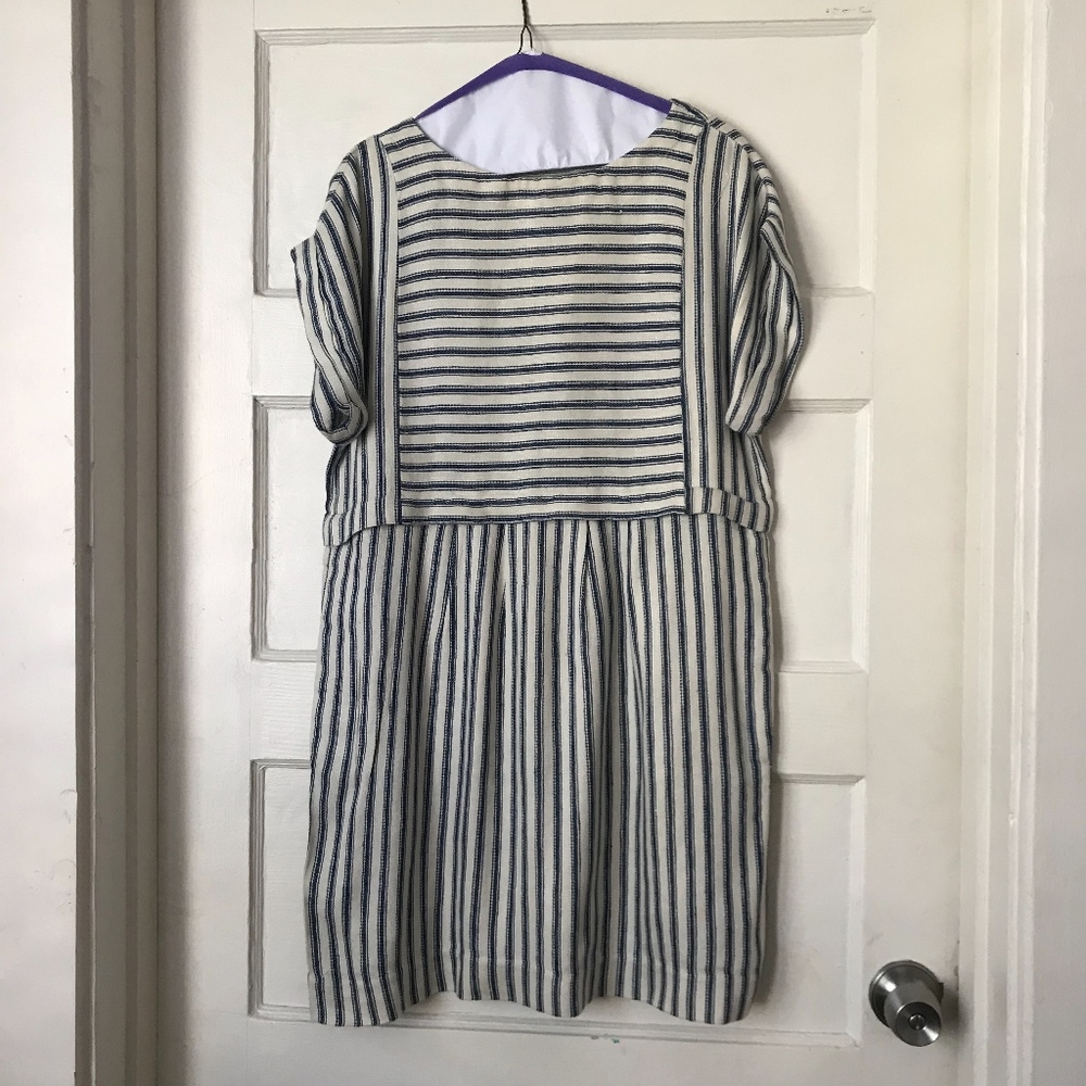 Madewell Blanca Linen Striped Dress